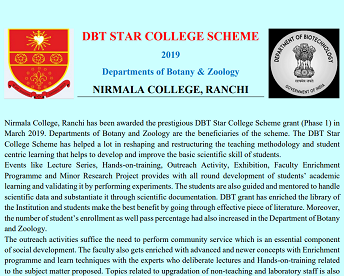 DBT Star College Scheme